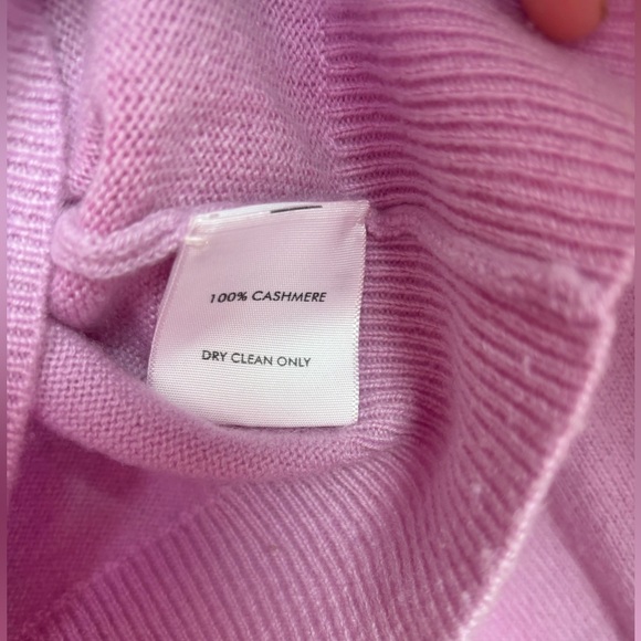 White + Warren 100% Cashmere Lavender Ombré Spray Paint Crew Neck Sweater M - Picture 6 of 9